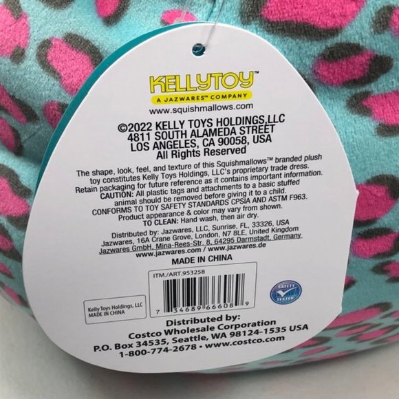 Squishmallows Chelsea The Blue Leopard Plush 16" Cat Kitty Meow Pink Spotted - Picture 9 of 12